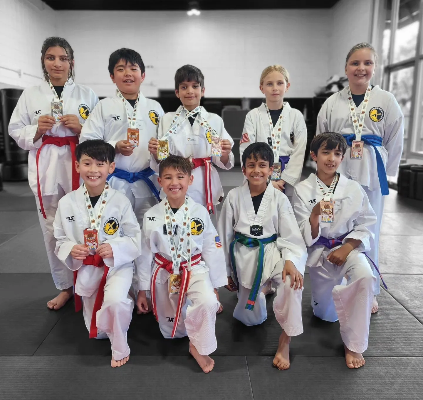 Teen martial arts students