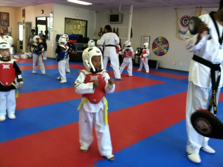 Martial arts students training